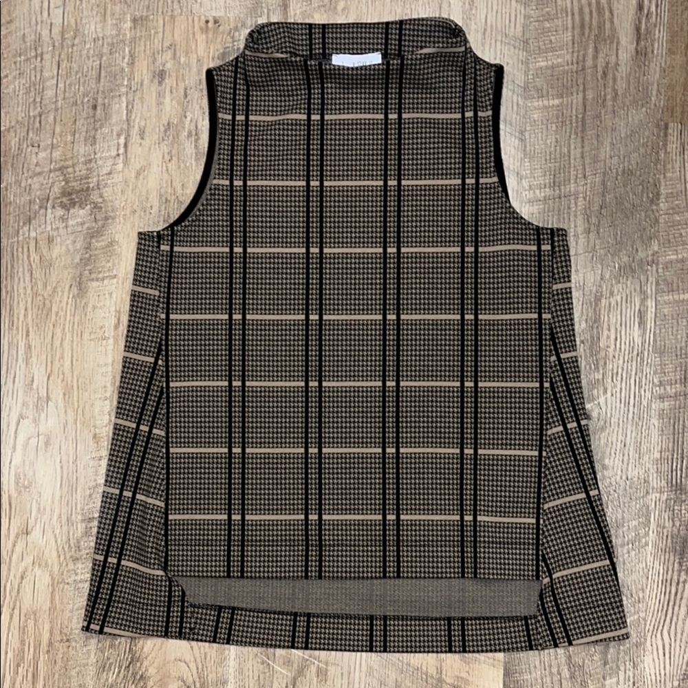 Joseph Ribkoff Plaid Mock Neck Sleeveless Tunic Top Women's Size 10 - Picture 1 of 5
